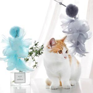 🎄Christmas gift for your cat - Feather Bell Fuzzy Ball Cat Teaser